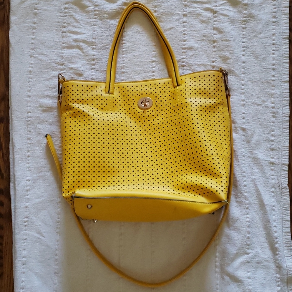 Yellow purse, ladies bag with a shoulder strap